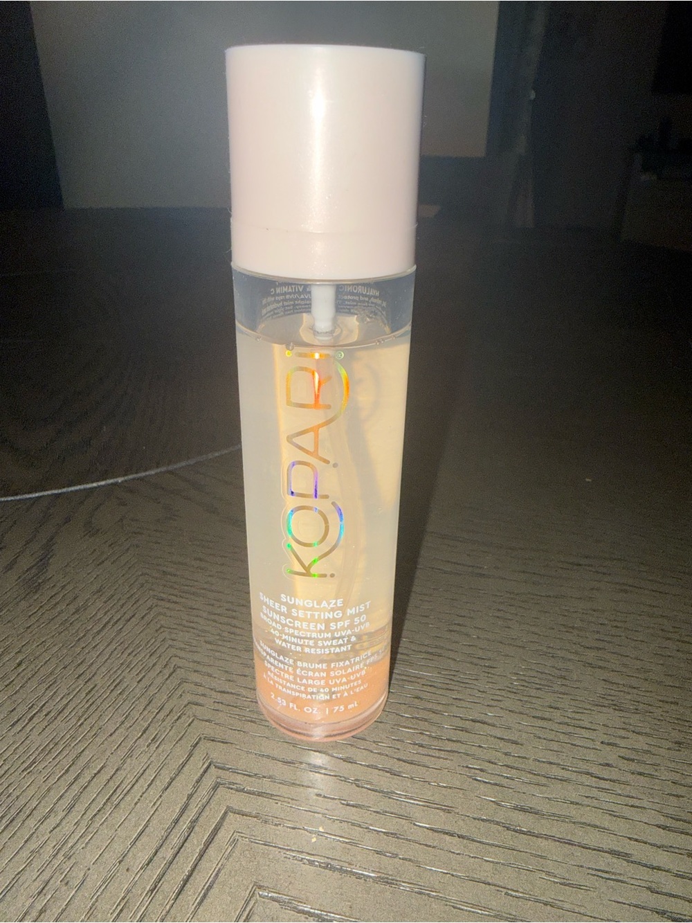 Kopari Pink Sunscreen Setting Mist SPF 50 - Hydrating Sheer Finish used twice